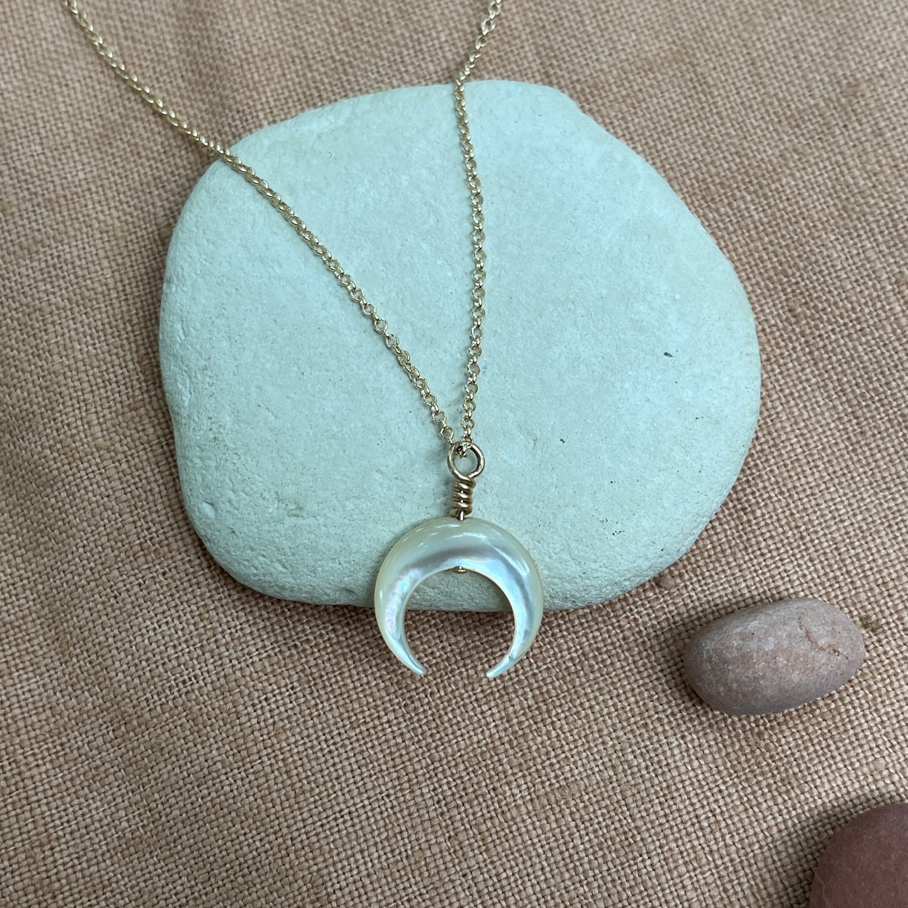 CRESCENT MOTHER OF PEARL NECKLACE