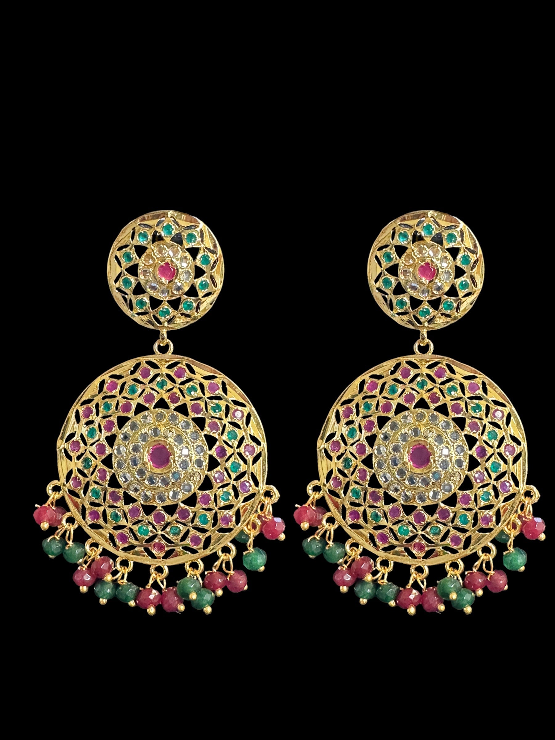 PS405  Ruby emerald jadau pendant set ( SHIPS IN 3 WEEKS )