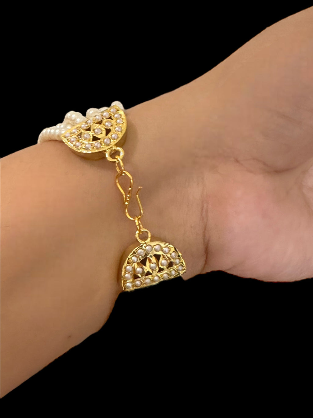 B166 pearl jadau bracelet ( READY TO SHIP )