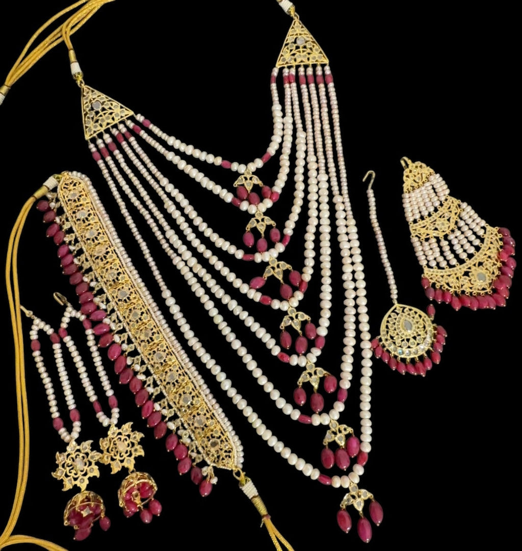 BR497 INSIA BRIDAL SET IN RUBY  ( READY TO SHIP  )