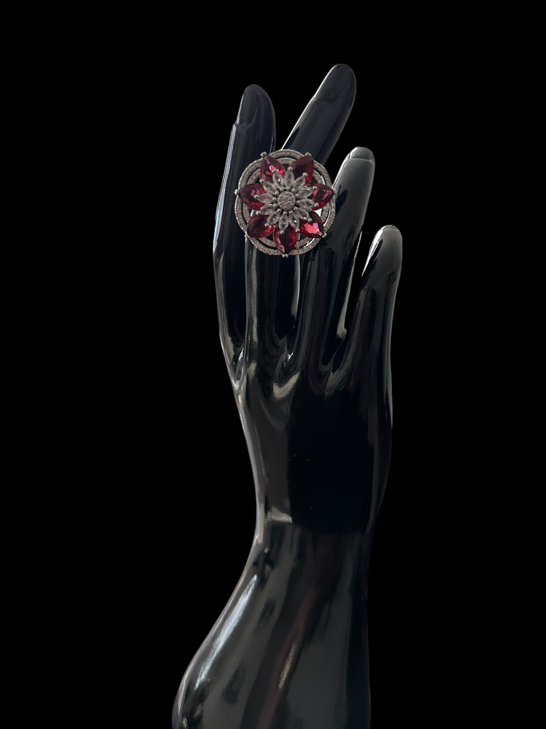 DJR132 Cz silver plated  ring ( READY TO SHIP)