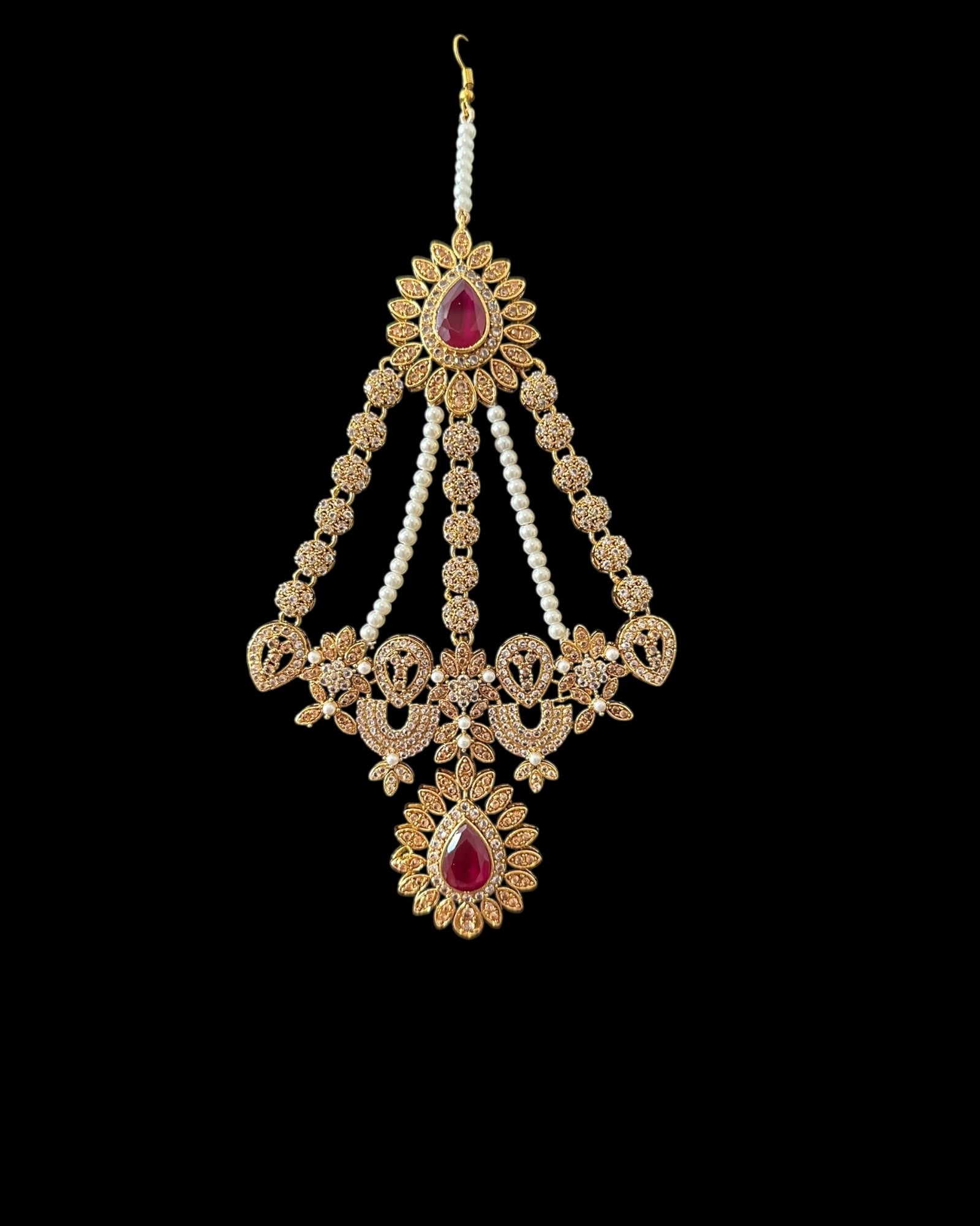 BR463 Ruby and zircon bridal set ( SHIPS IN 4 WEEKS )