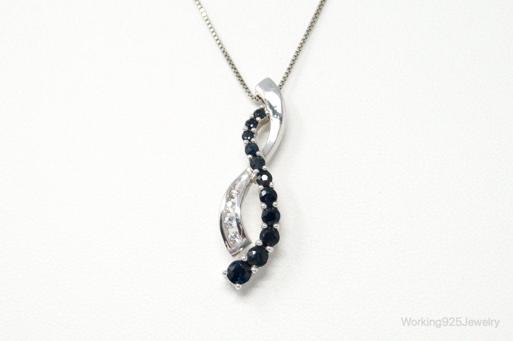 Designer Alwand Vahan Sapphire Cubic Zirconia Sterling Silver Necklace