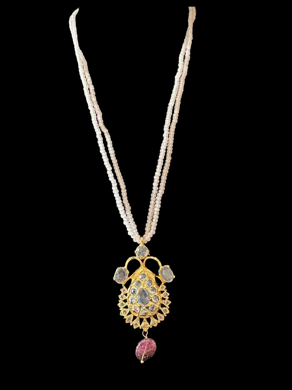 PS524 Jugni  in rose quartz beads  beads  ( READY TO SHIP )