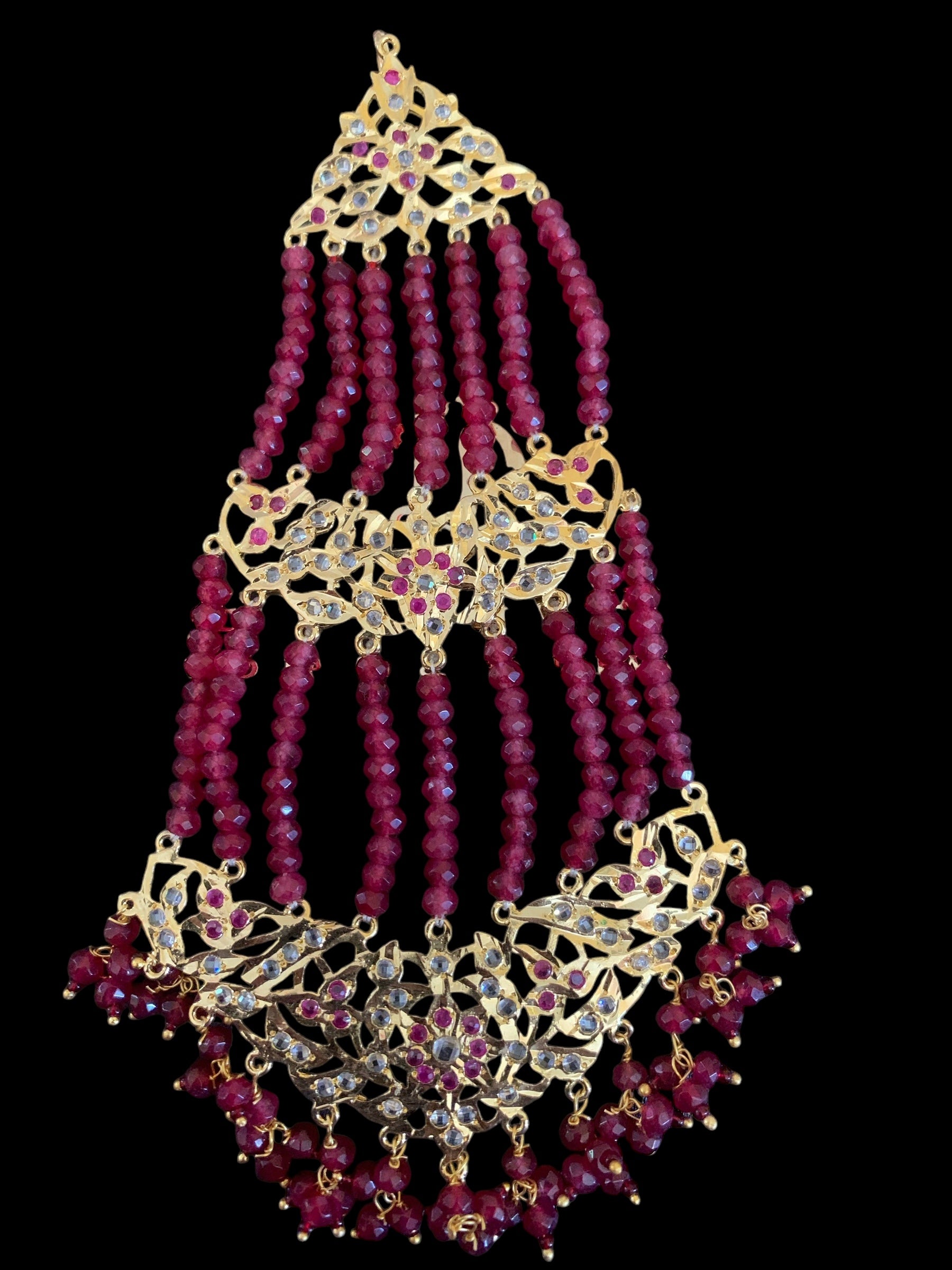 BR470 Noor bridal set in rubies (SHIPS IN 4 WEEKS )