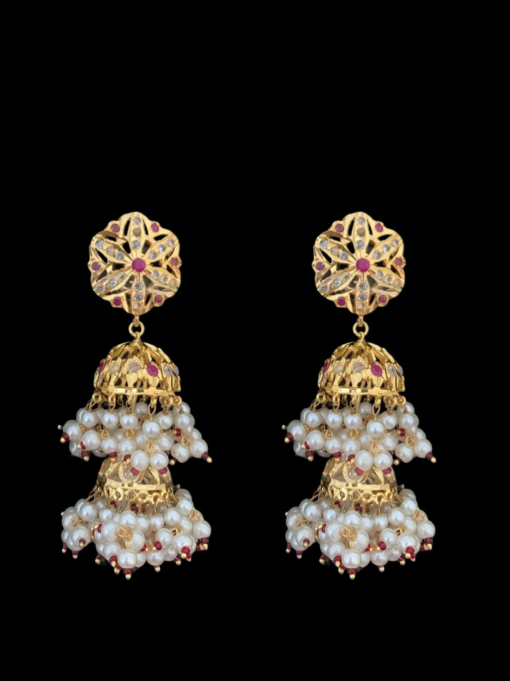 C00 Kesariya choker set in rubies( SHIPS IN 4 WEEKS )