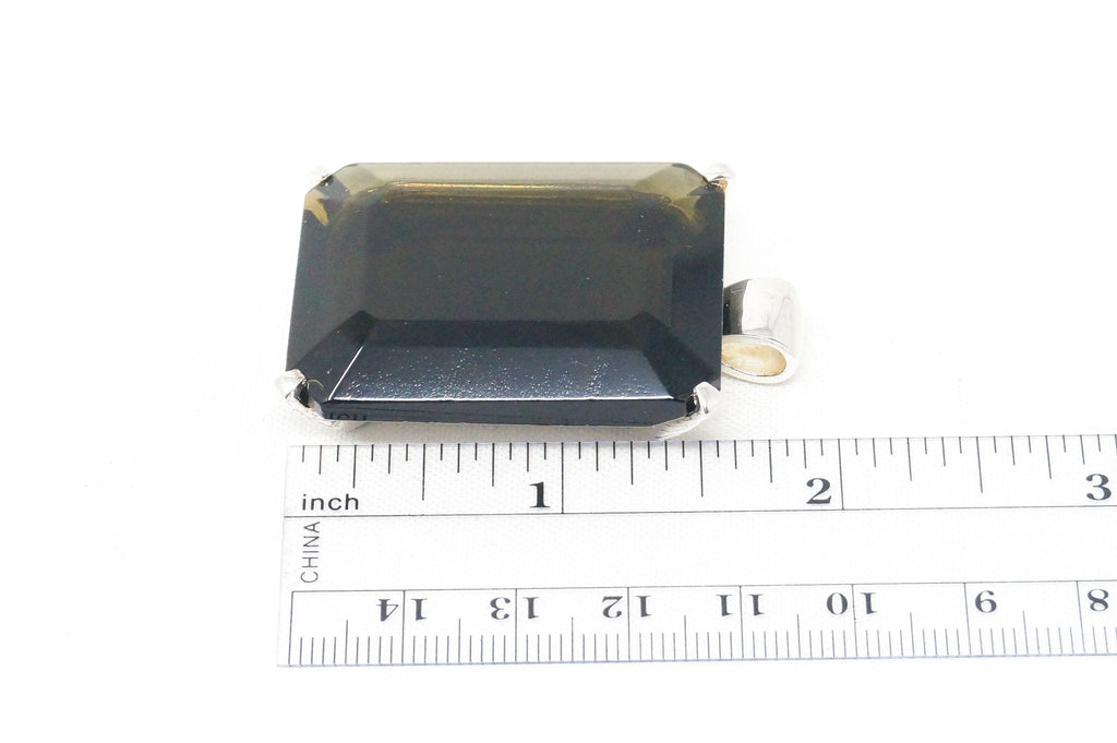 Vintage Large Designer Kendra Scott Glass Sterling Silver Necklace Pendant