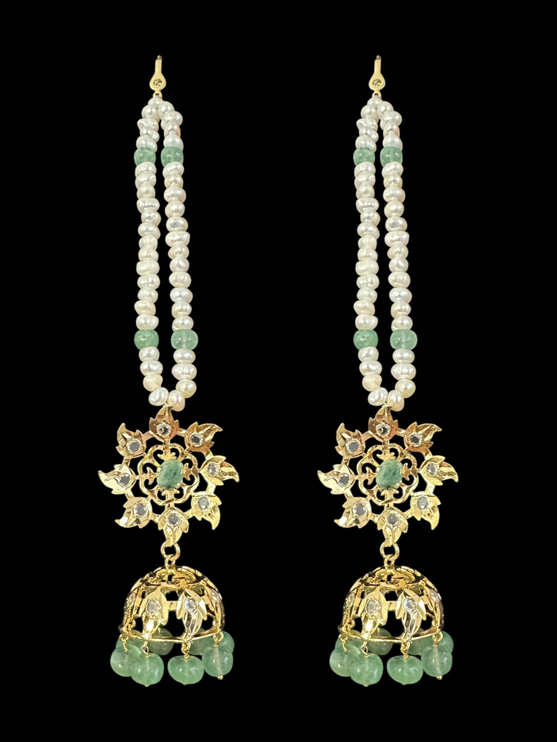 BR498 Insia bridal jadavi lacha satlada set in emeralds , ( READY TO SHIP )