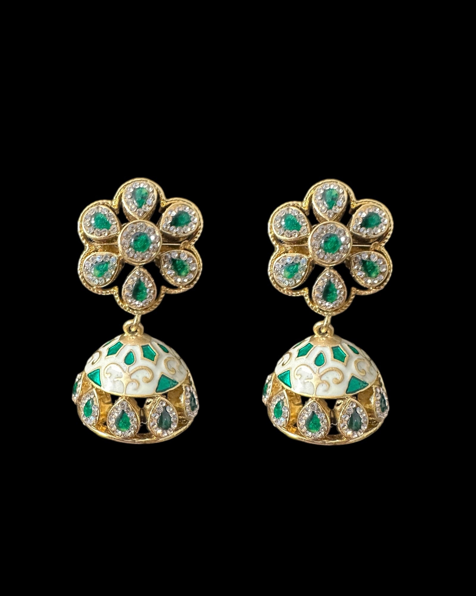 DNS189 meenakari gold plated  necklace with jhumka  set  (READY TO SHIP )