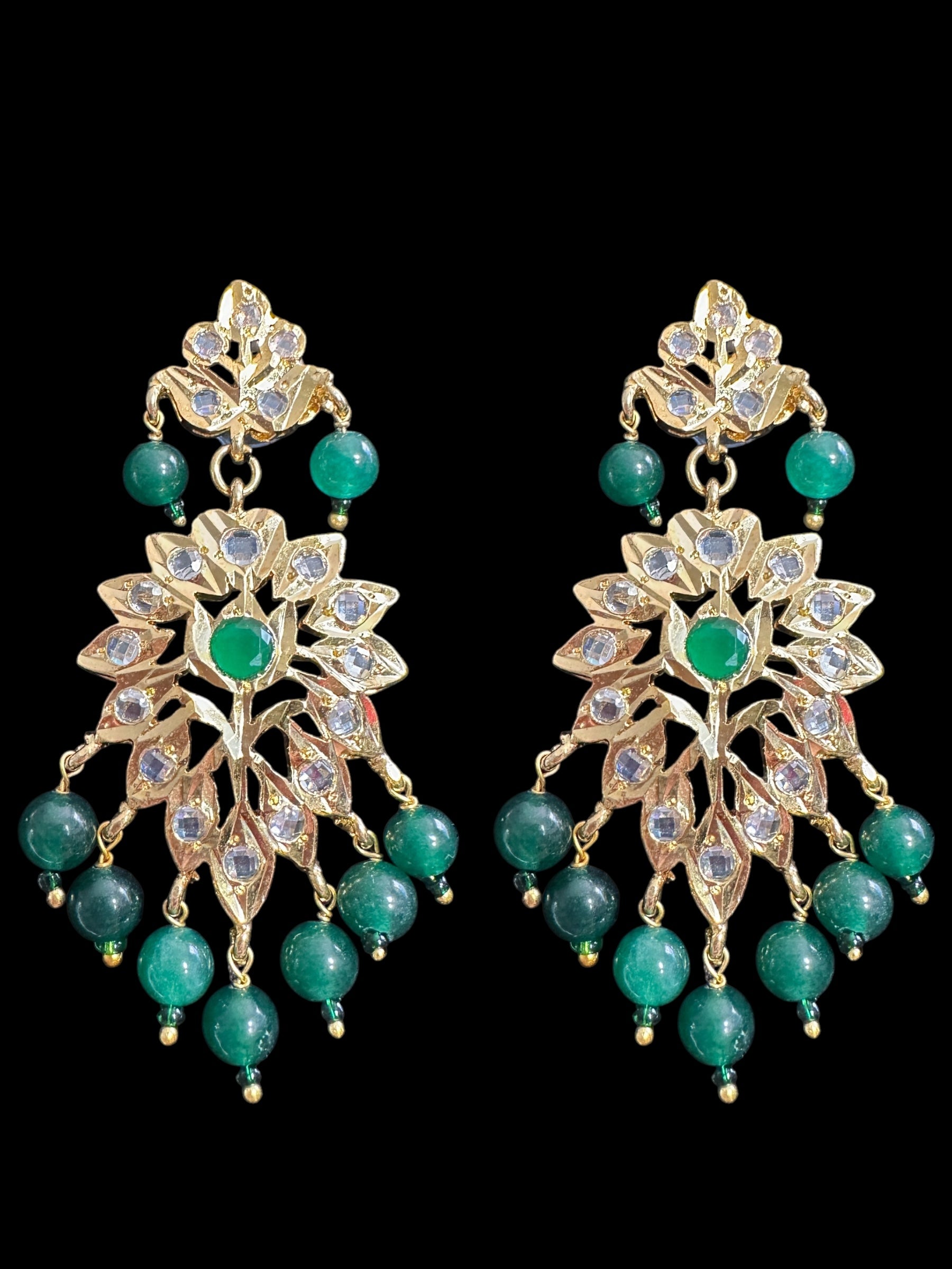 DLN88 Nisha rani haar in green beads  ( READY TO SHIP )