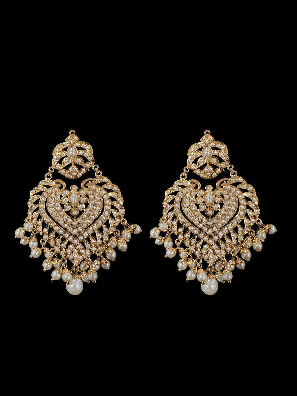 Farwah earrings tika in pearls   ( READY TO SHIP  )