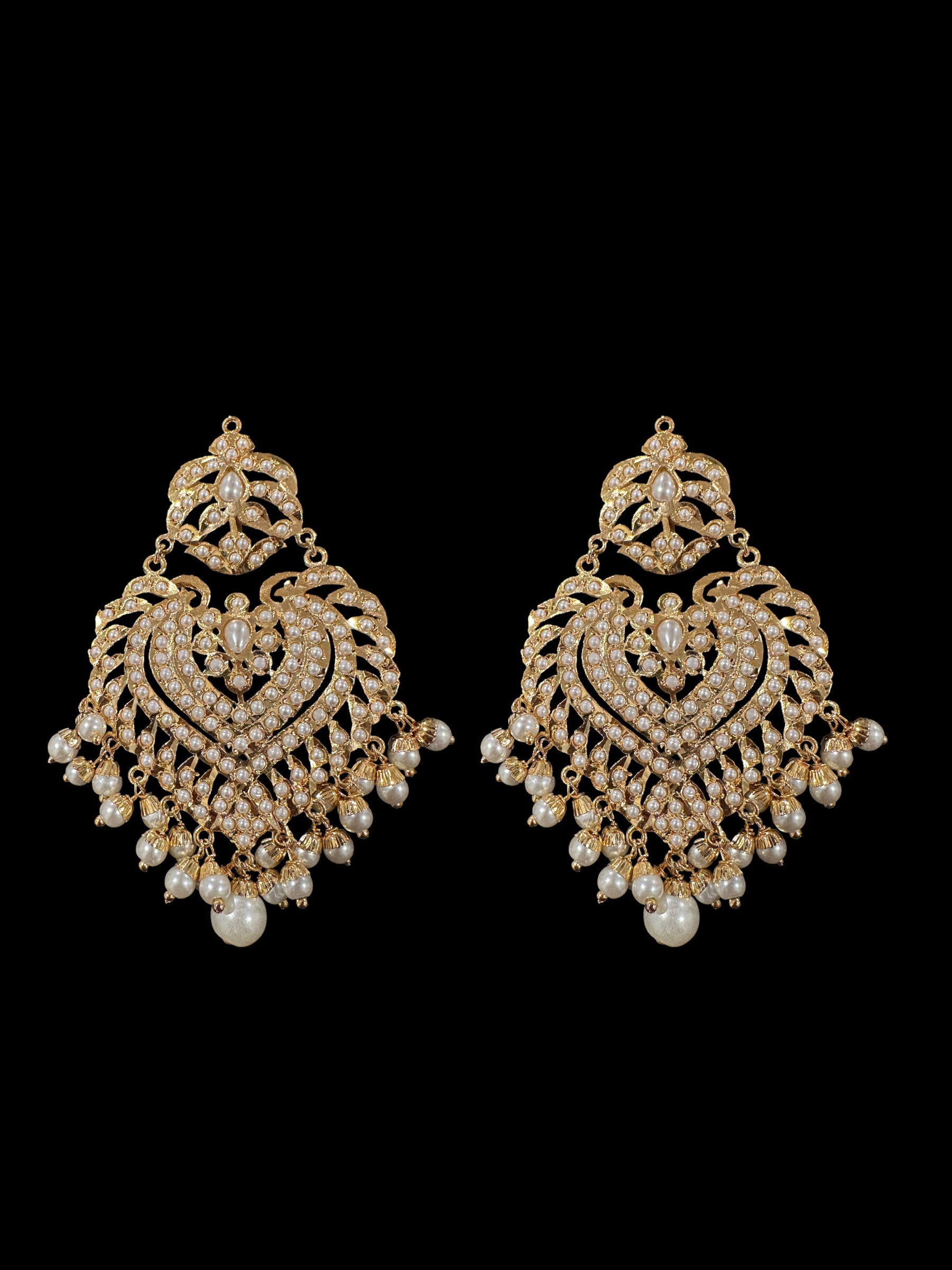 Farwah earrings tika in pearls   ( READY TO SHIP  )
