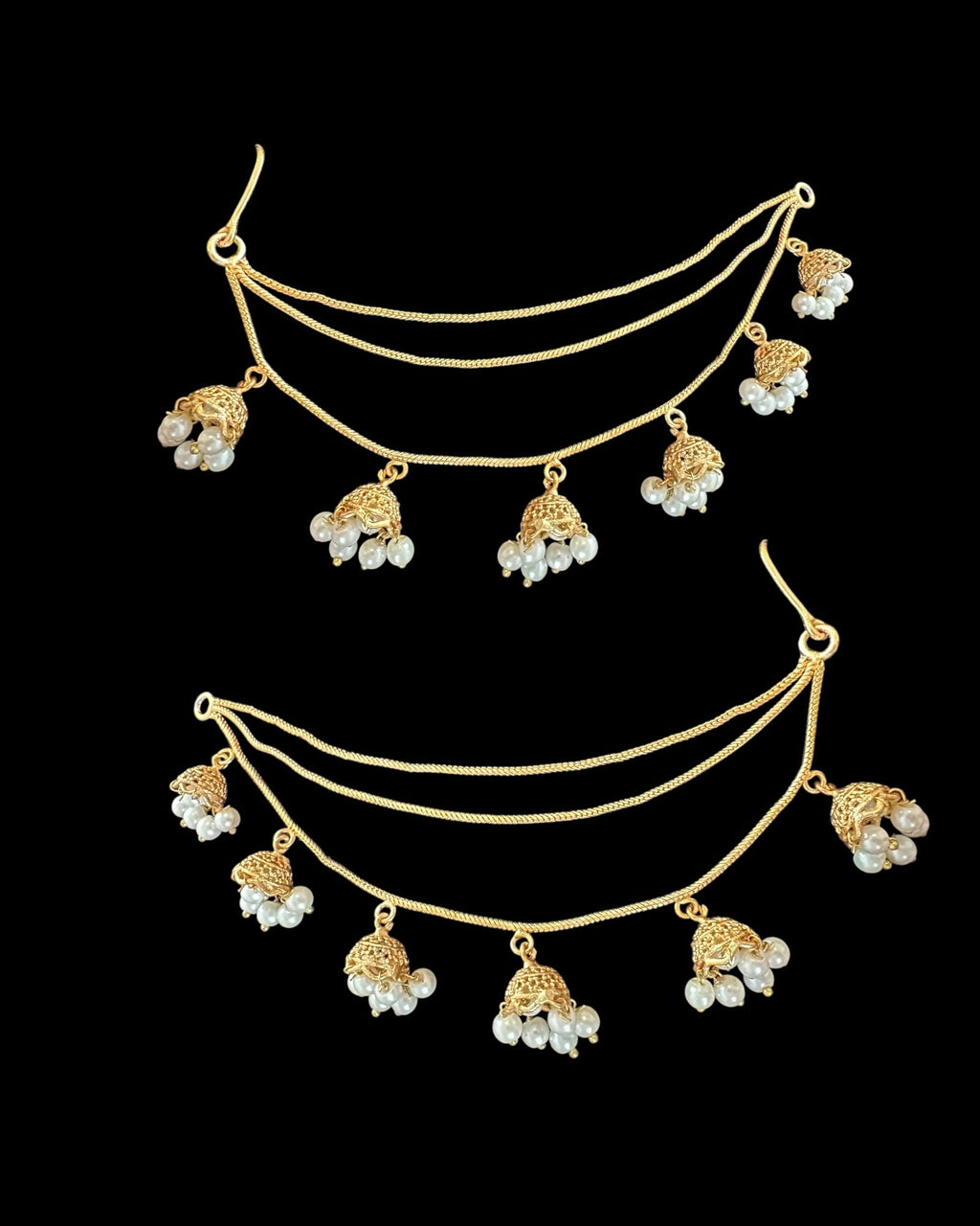 BR489 Simran bridal set in golden / red beads combination( READY TO SHIP )