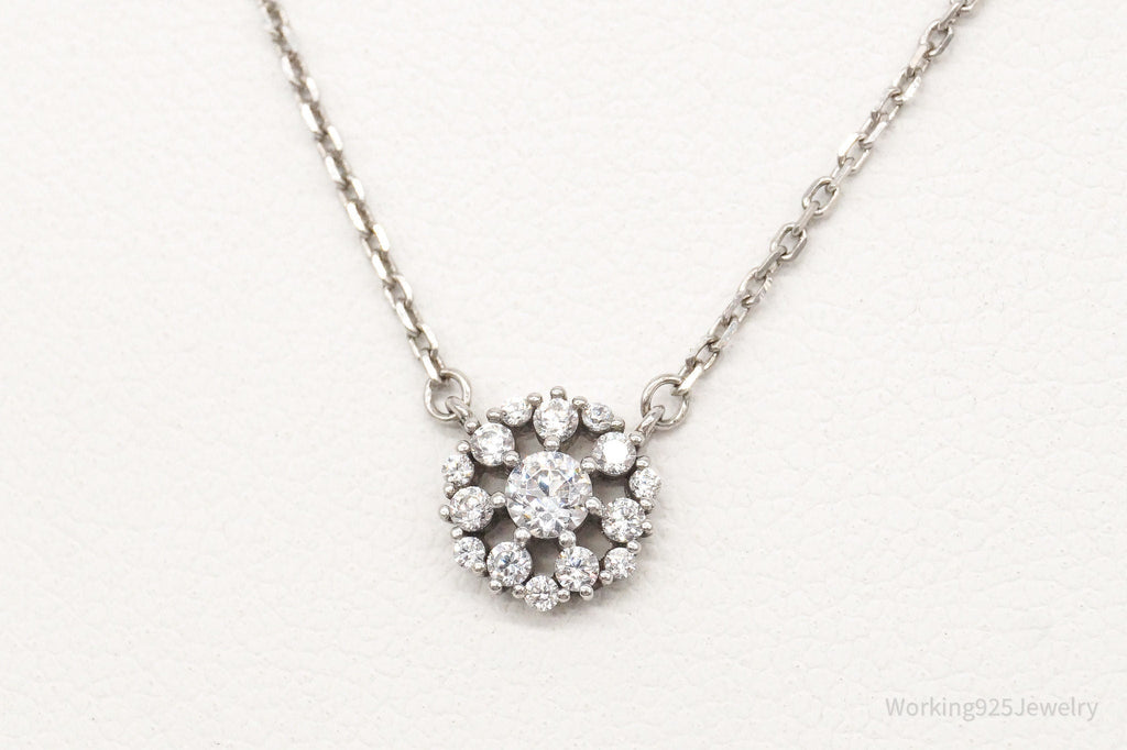 Vintage Cubic Zirconia Sterling Silver Necklace