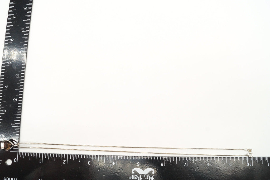 Vintage Large Smoky Topaz Sterling Silver Necklace