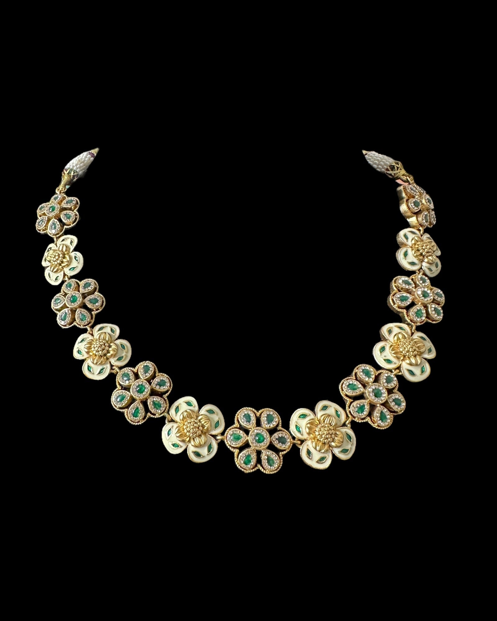 DNS189 meenakari gold plated  necklace with jhumka  set  (READY TO SHIP )