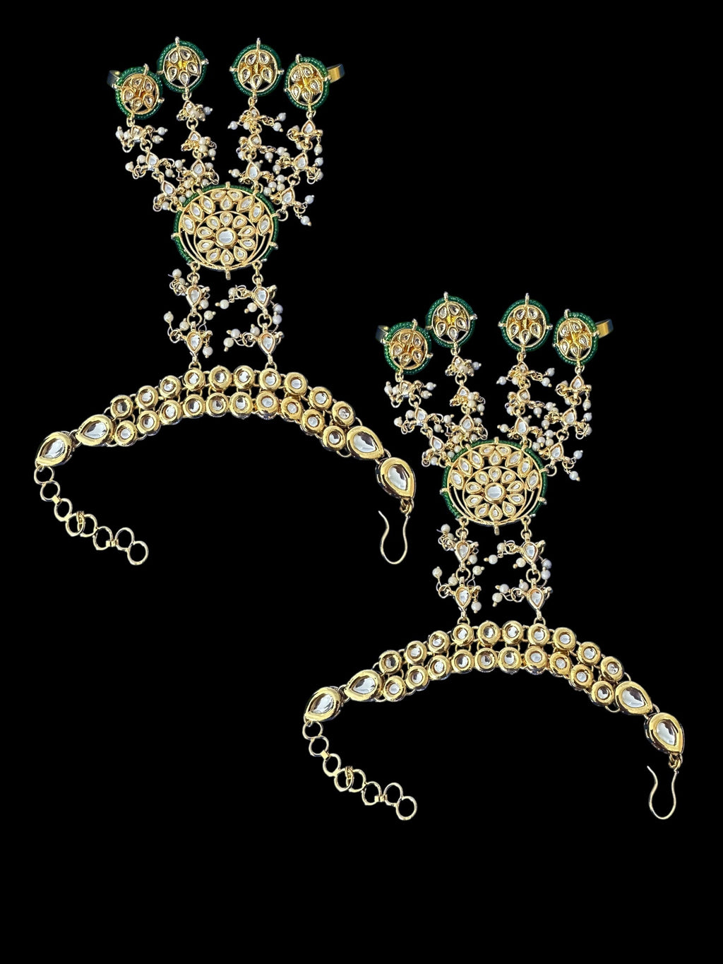 Rimsha kundan haathphool -1 pair ( READY TO SHIP )