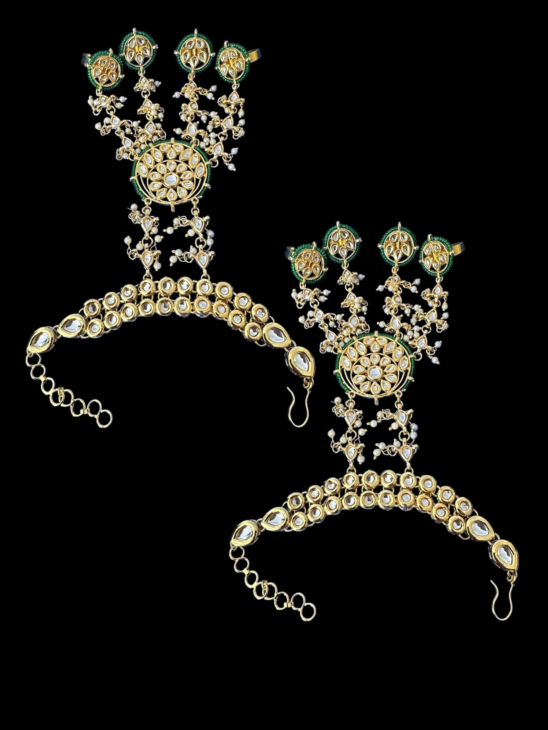 Rimsha kundan haathphool -1 pair ( READY TO SHIP )