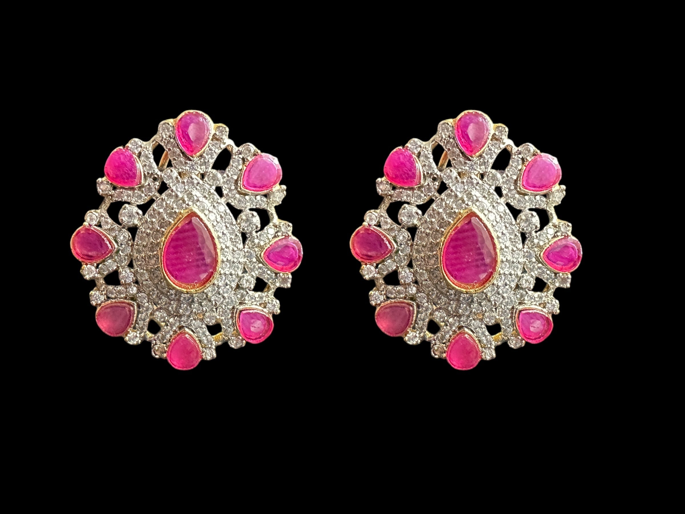 C524 Erin zircon choker in sapphire ruby combination ( READY TO SHIP )