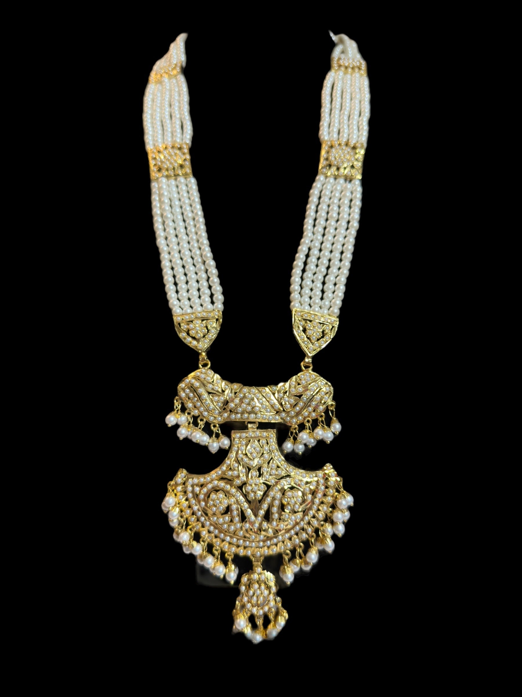 DLN90 jadau rani haar in pearls  ( READY TO SHIP )