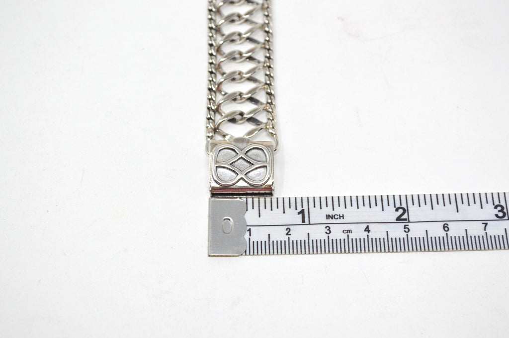 Vintage Designer Danecraft Woven Intertwining Link Sterling Silver Bracelet