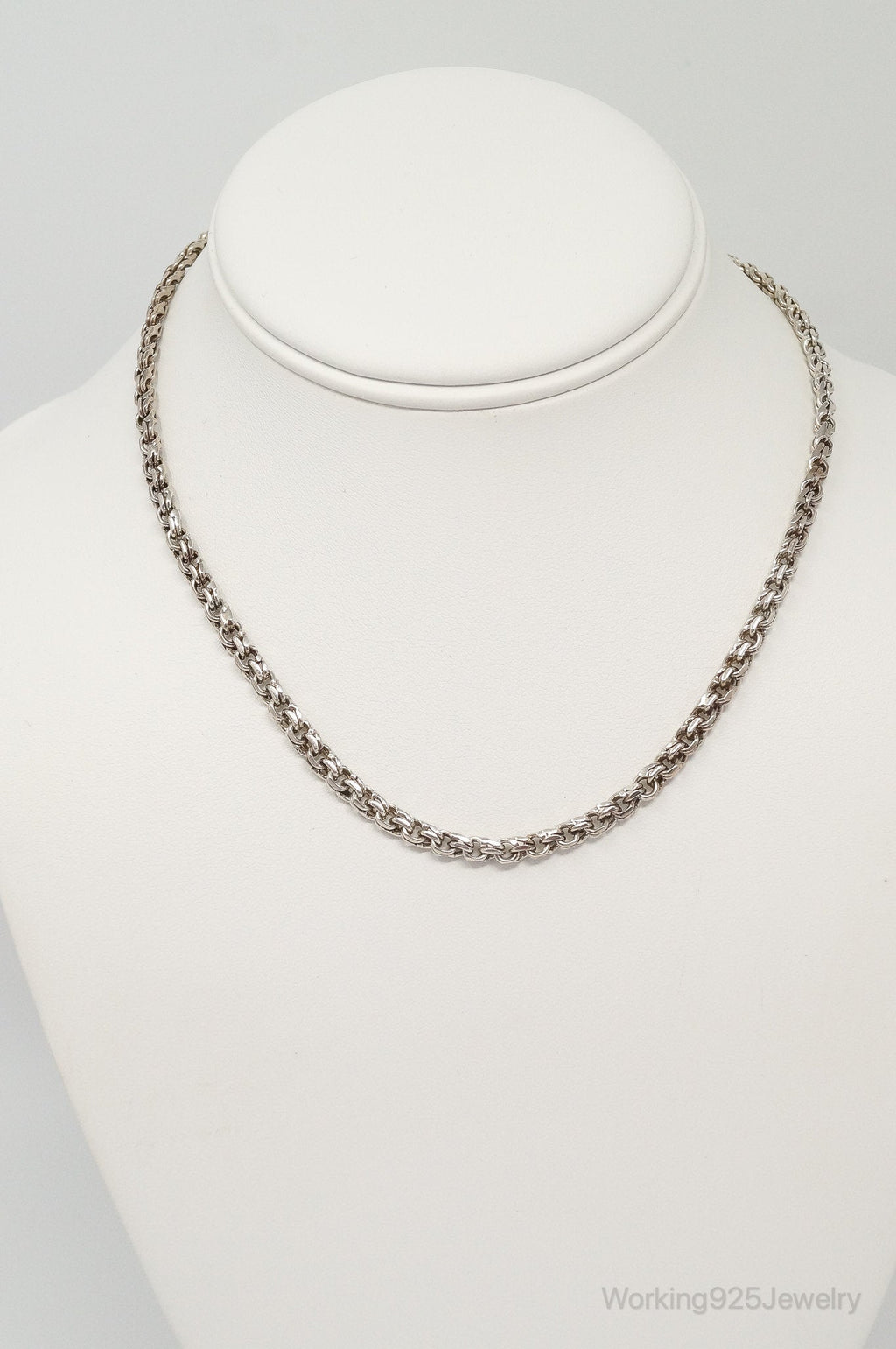 Vintage Mexico Modernist Designer SAUL Sterling Silver Chain Necklace