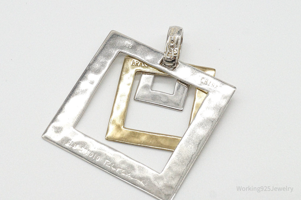 Designer RLM Studio Robert Lee Morris Brass Sterling Silver Pendant