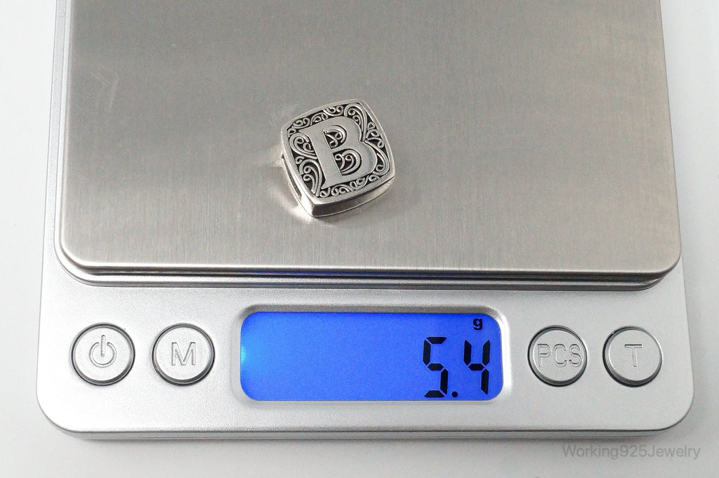 Designer Lori Bonn Initial B Necklace Pendant Charm Sterling Silver