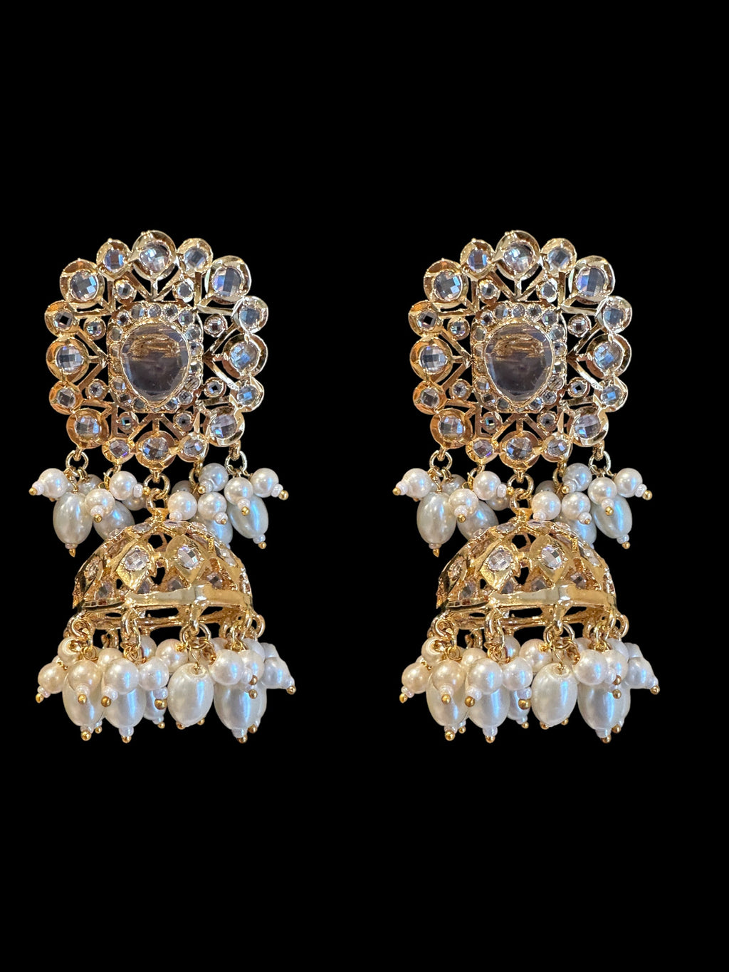 C332 Hyderabadi  choker set in pearls  with jhumka ( READY TO SHIP )