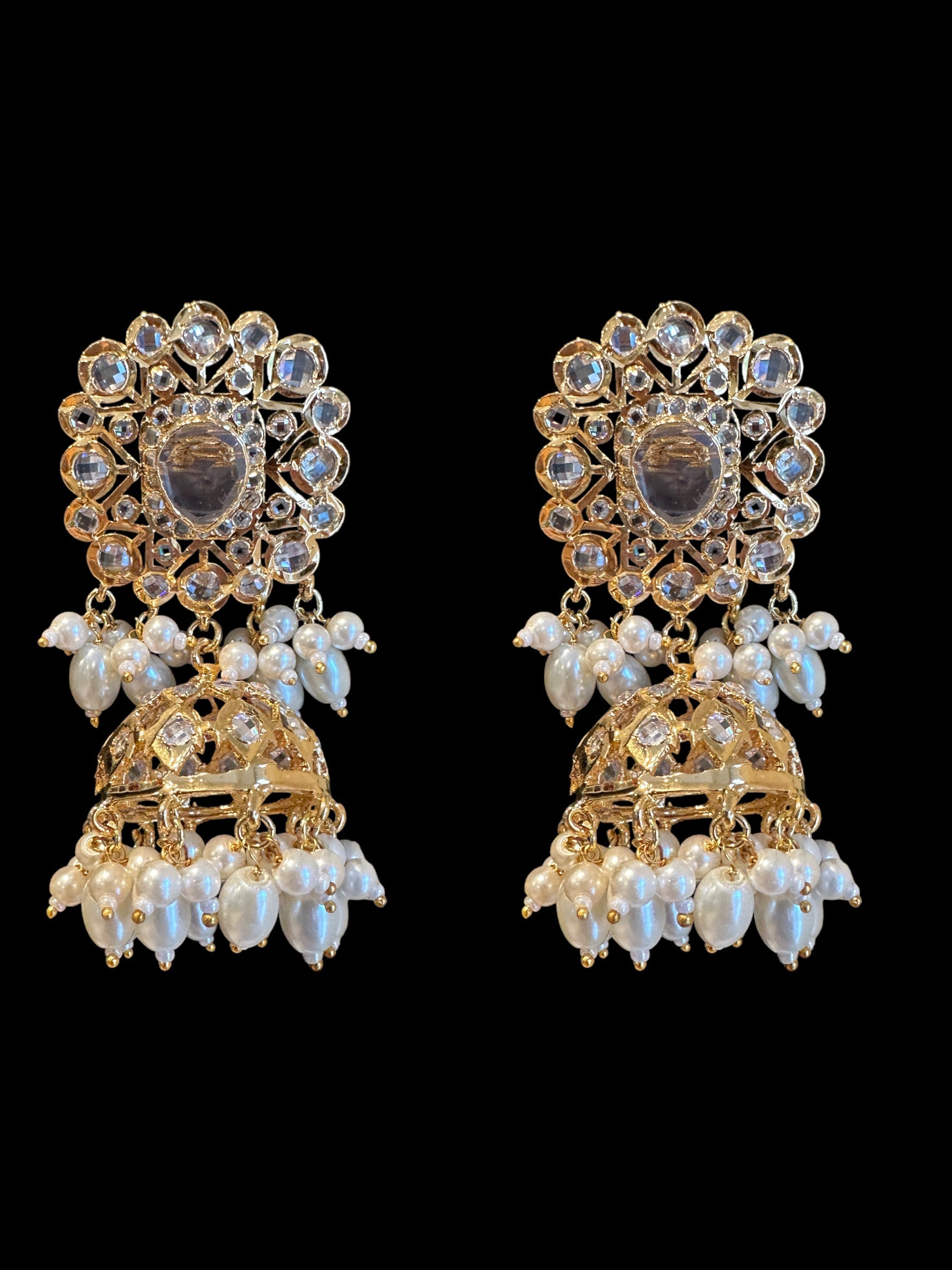 C332 Hyderabadi  choker set in pearls  with jhumka ( READY TO SHIP )