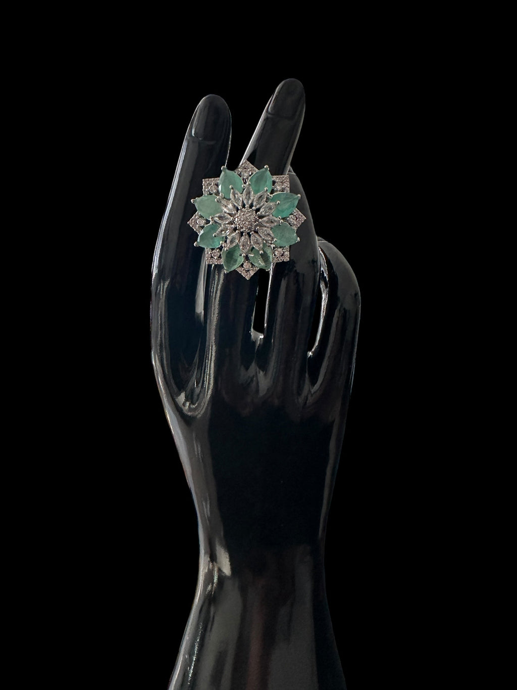 DJR131 Cz silver plated  ring ( READY TO SHIP)