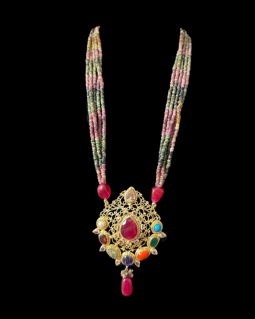 DLN128 Adaya multicolor natural  beads necklace ( READY TO SHIP )