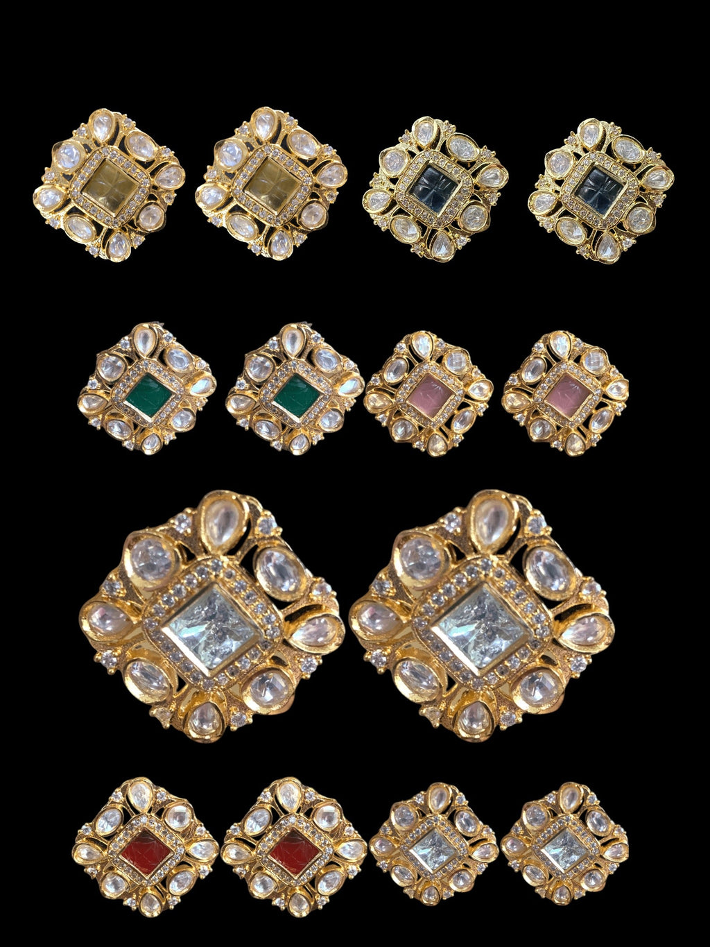 ET524  Gold plated polki tops ( READY TO SHIP)