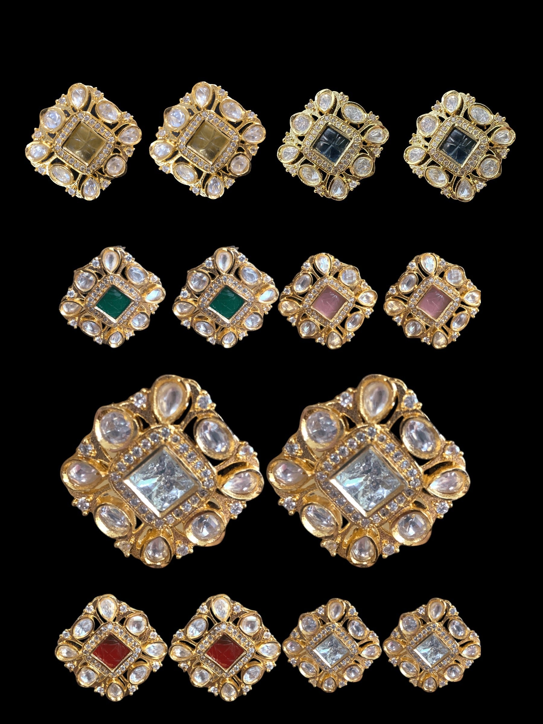 ET524  Gold plated polki tops ( READY TO SHIP)