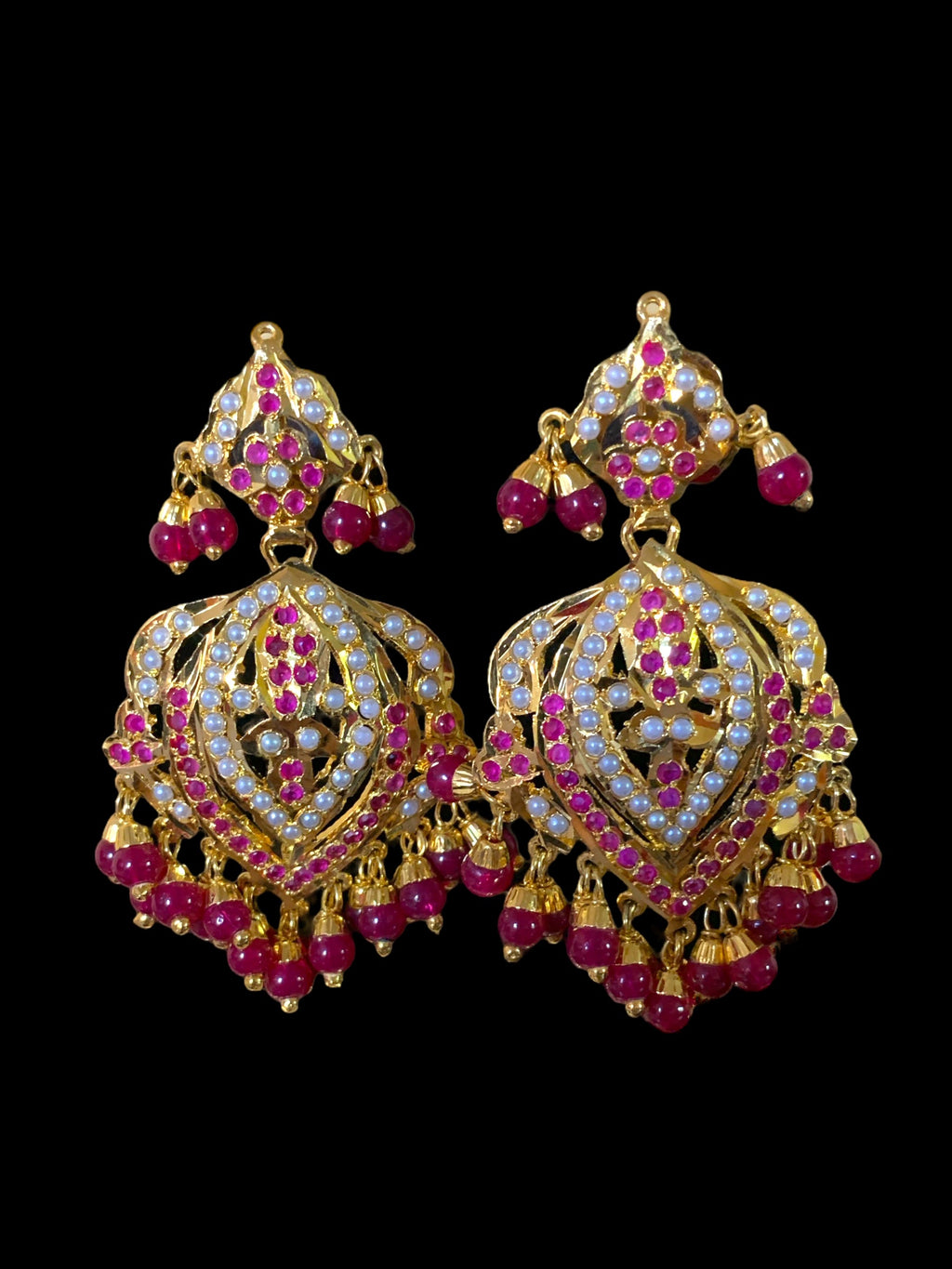NS59 Taseen necklace set ( rubies ) (READY TO SHIP )