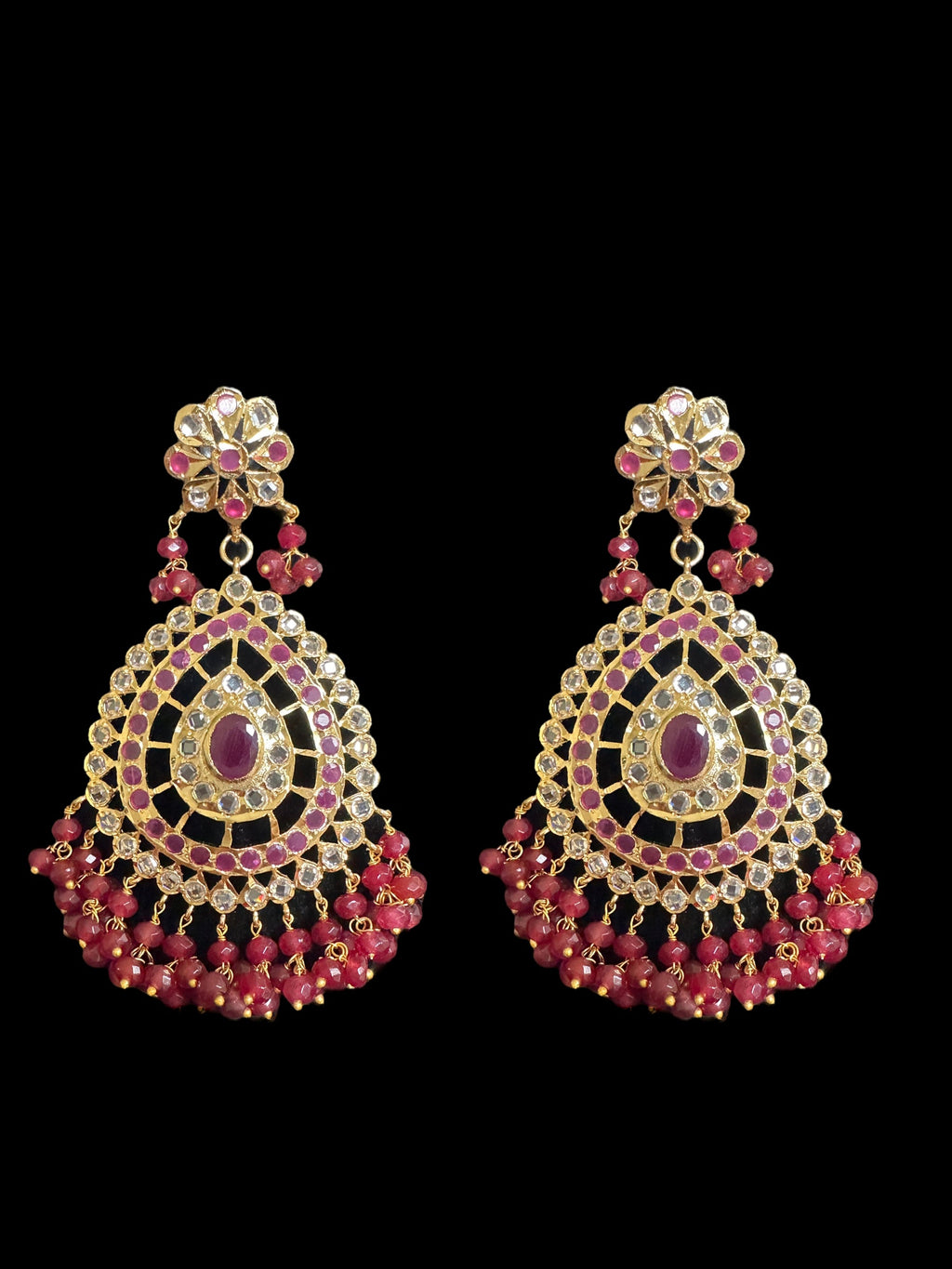 DLN47 Nadine long hyderabadi rani haar ( rubies) (READY TO SHIP )