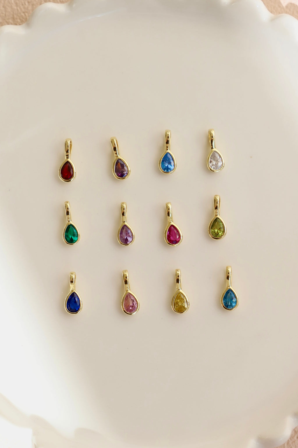 TEARDROP BEZEL BIRTHSTONE CHARM