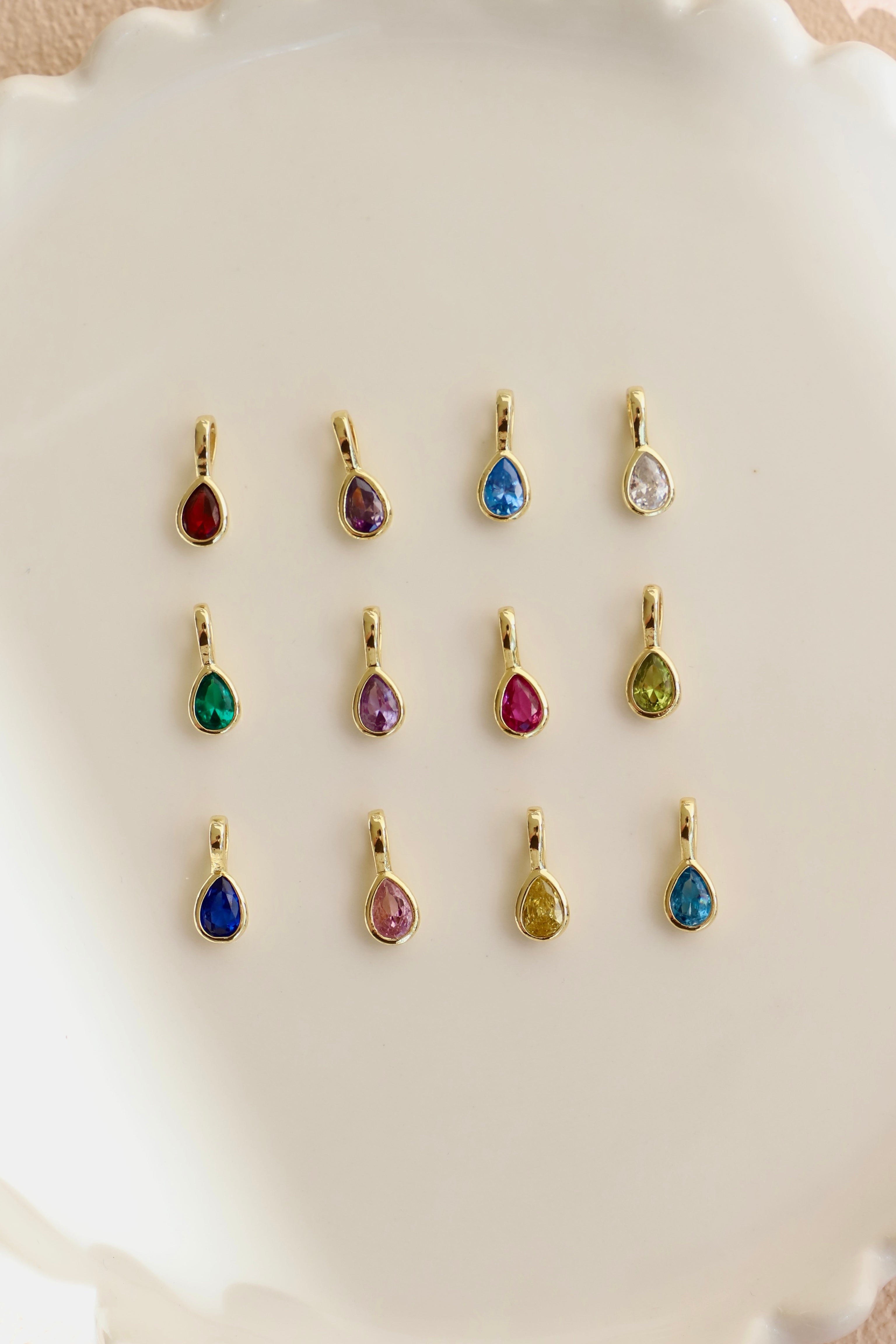 TEARDROP BEZEL BIRTHSTONE CHARM