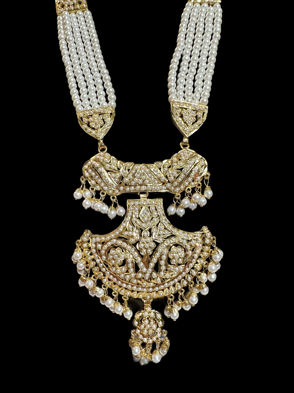 DLN90 jadau rani haar in pearls  ( READY TO SHIP )