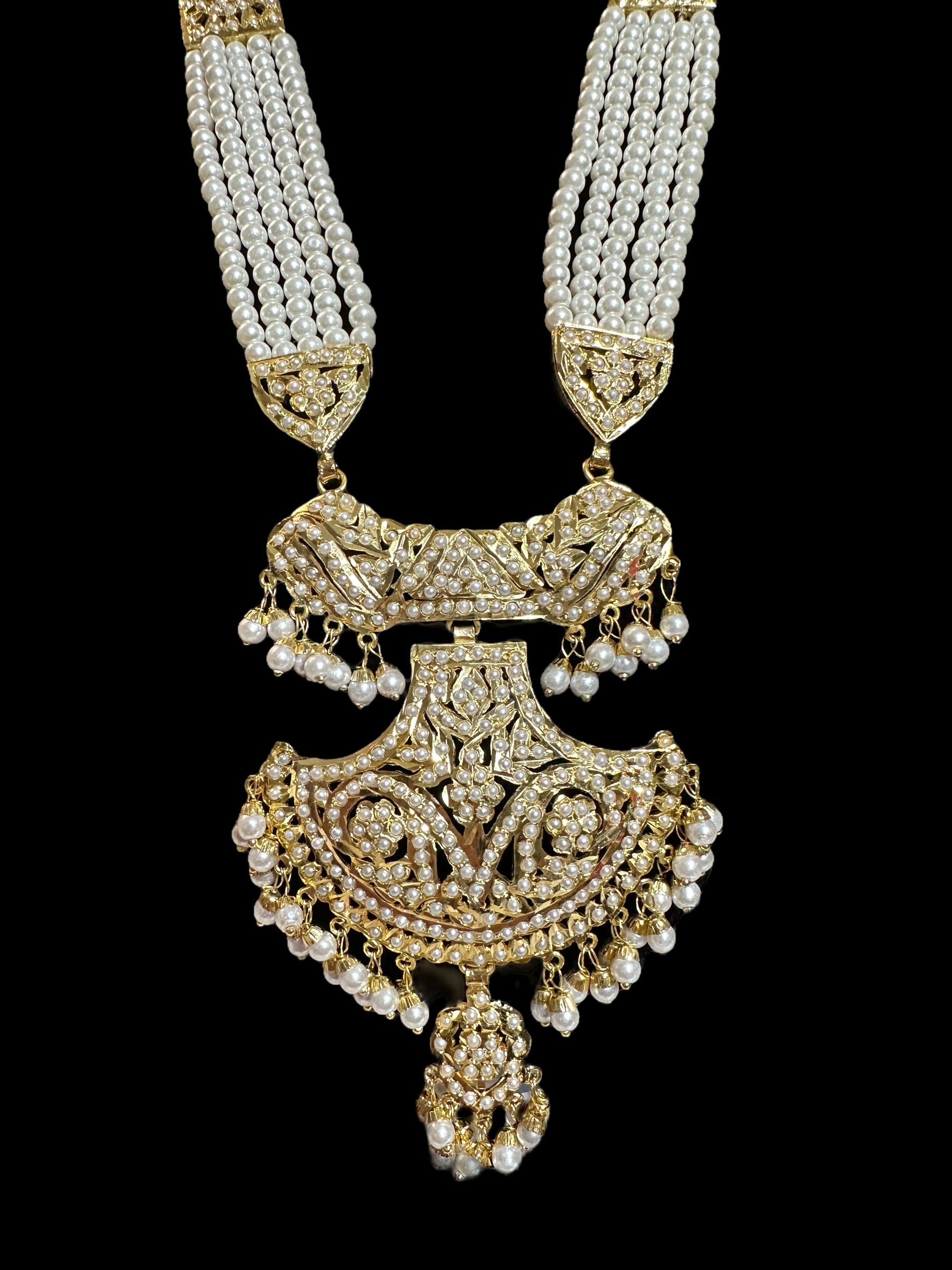 DLN90 jadau rani haar in pearls  ( READY TO SHIP )