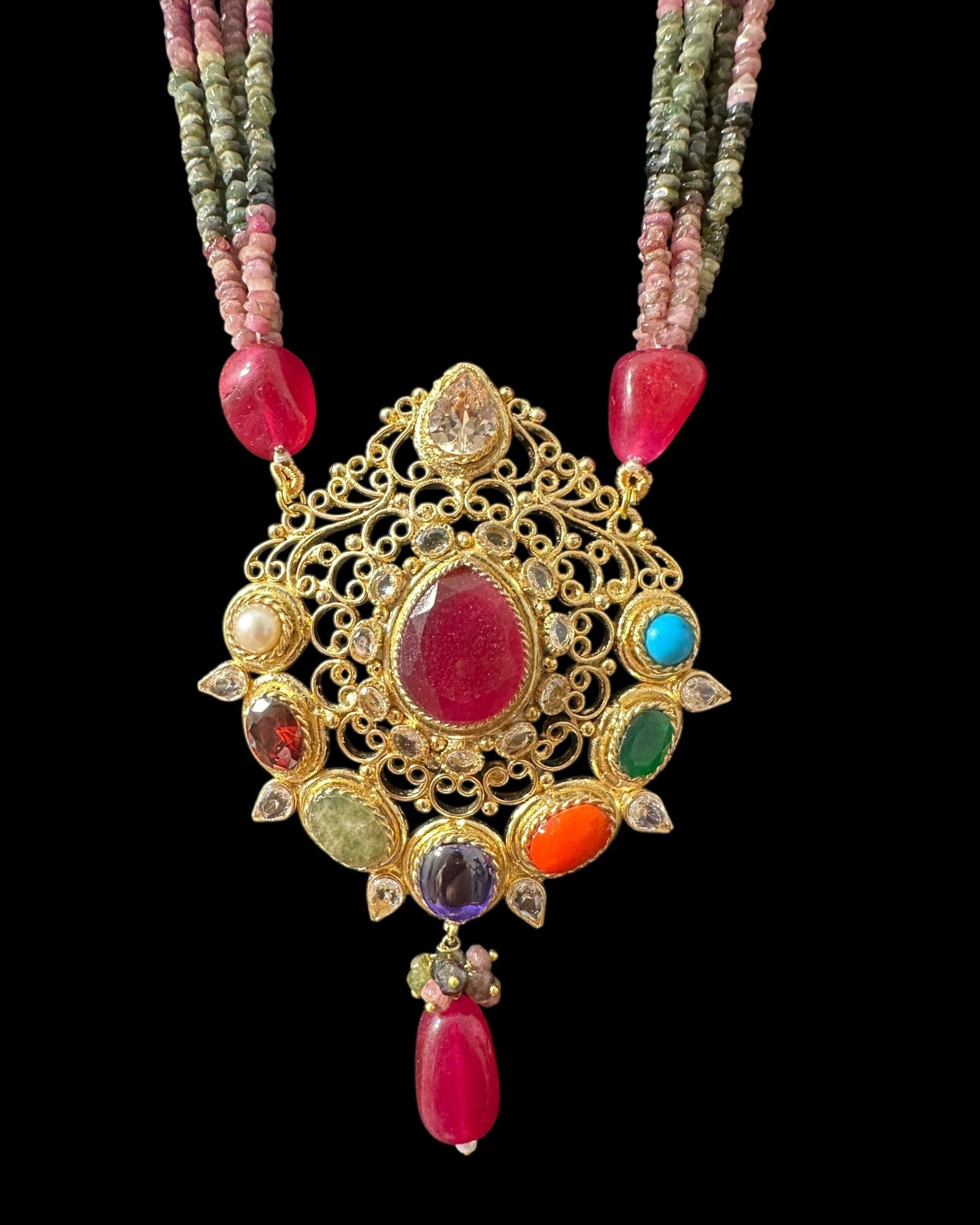 DLN128 Adaya multicolor natural  beads necklace ( READY TO SHIP )