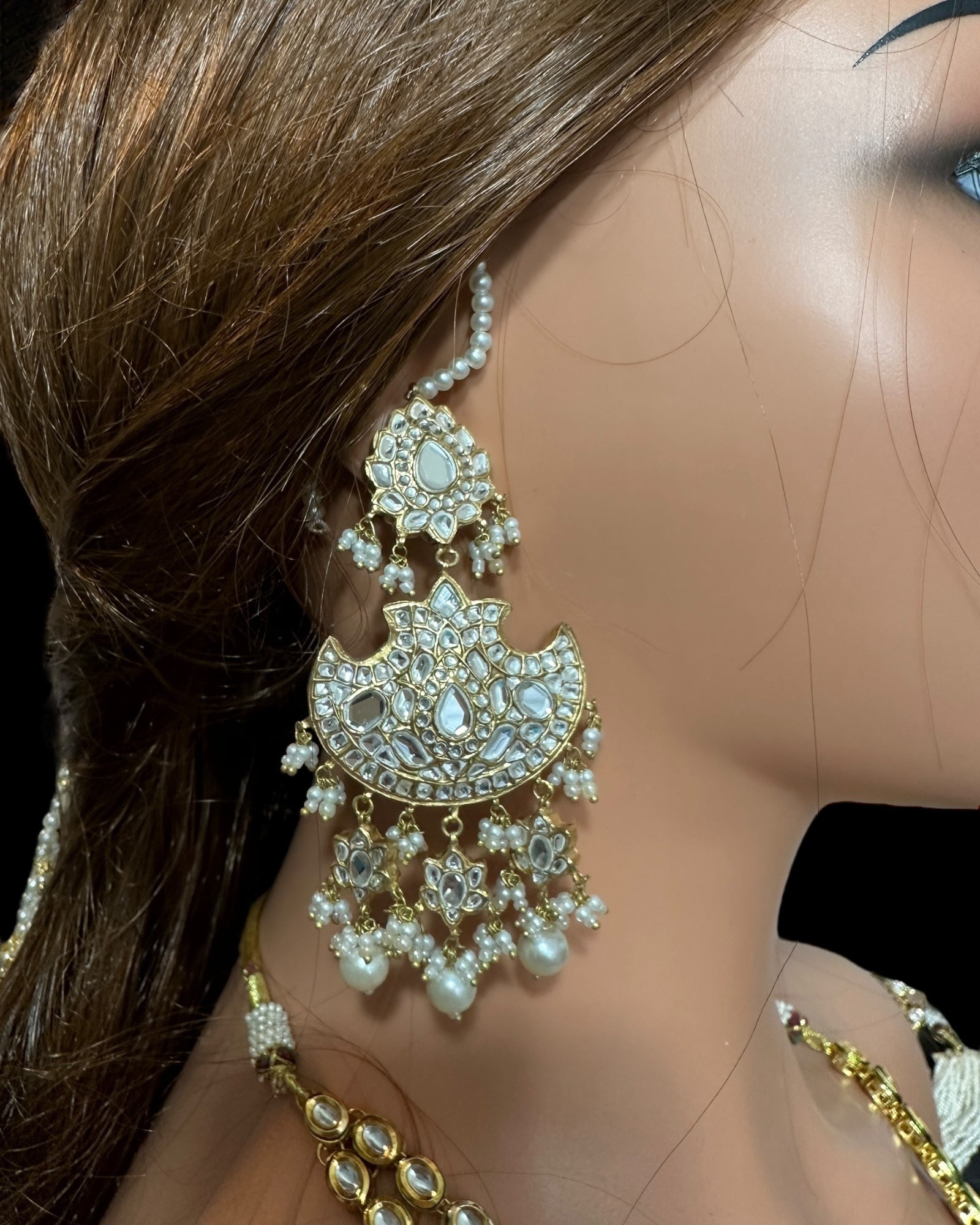 DER781  Manara kundan earrings ( READY TO SHIP )