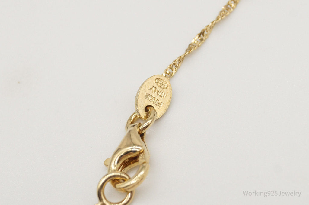 Designer Milor Gold Vermeil Cubic Zirconia Sterling Silver Necklace