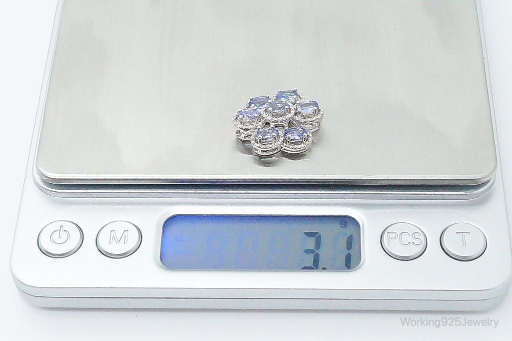 Designer Stauer Iolite Cubic Zirconia Sterling Silver Pendant