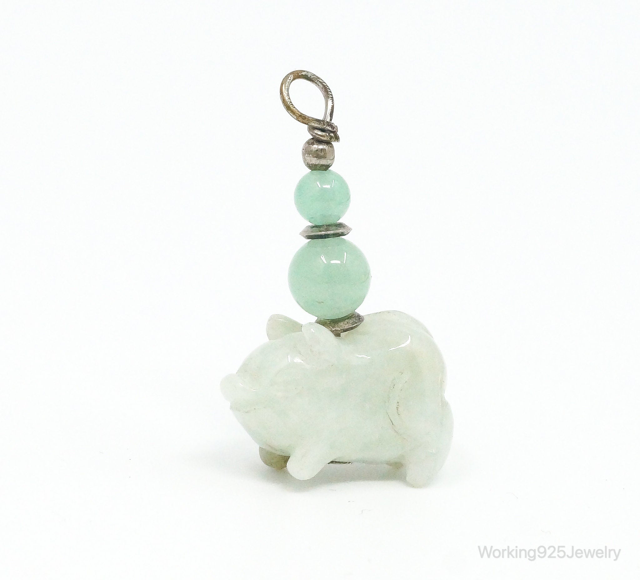 Vintage Carved Pig Jade Pendant