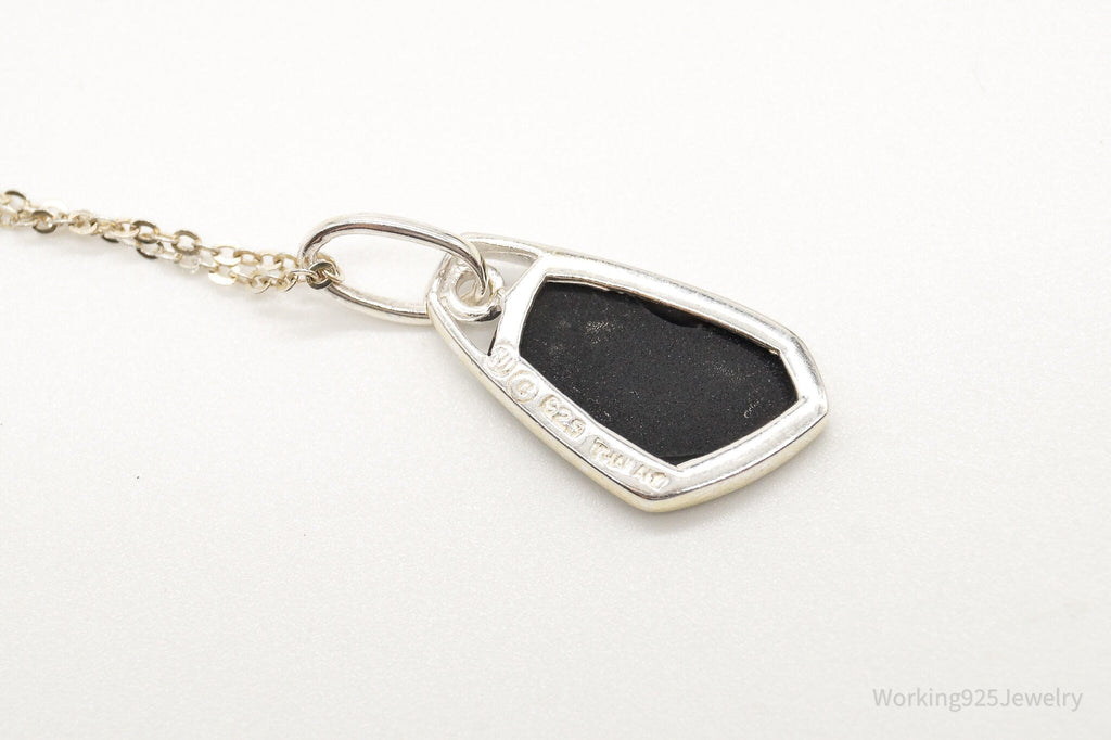 Vintage Black Onyx Sterling Silver Necklace