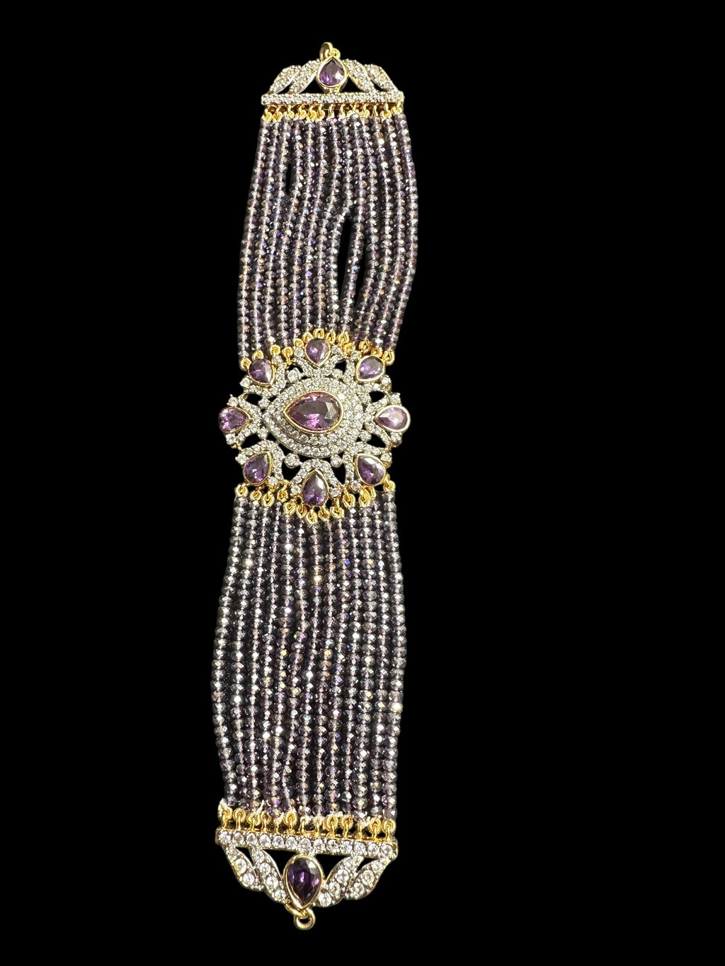 C526 Erin zircon choker in purple ( SHIPS IN 4 WEEKS )