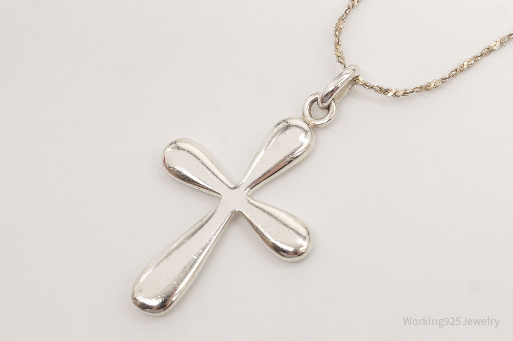 Vintage Designer Boma Cross Sterling Silver Necklace