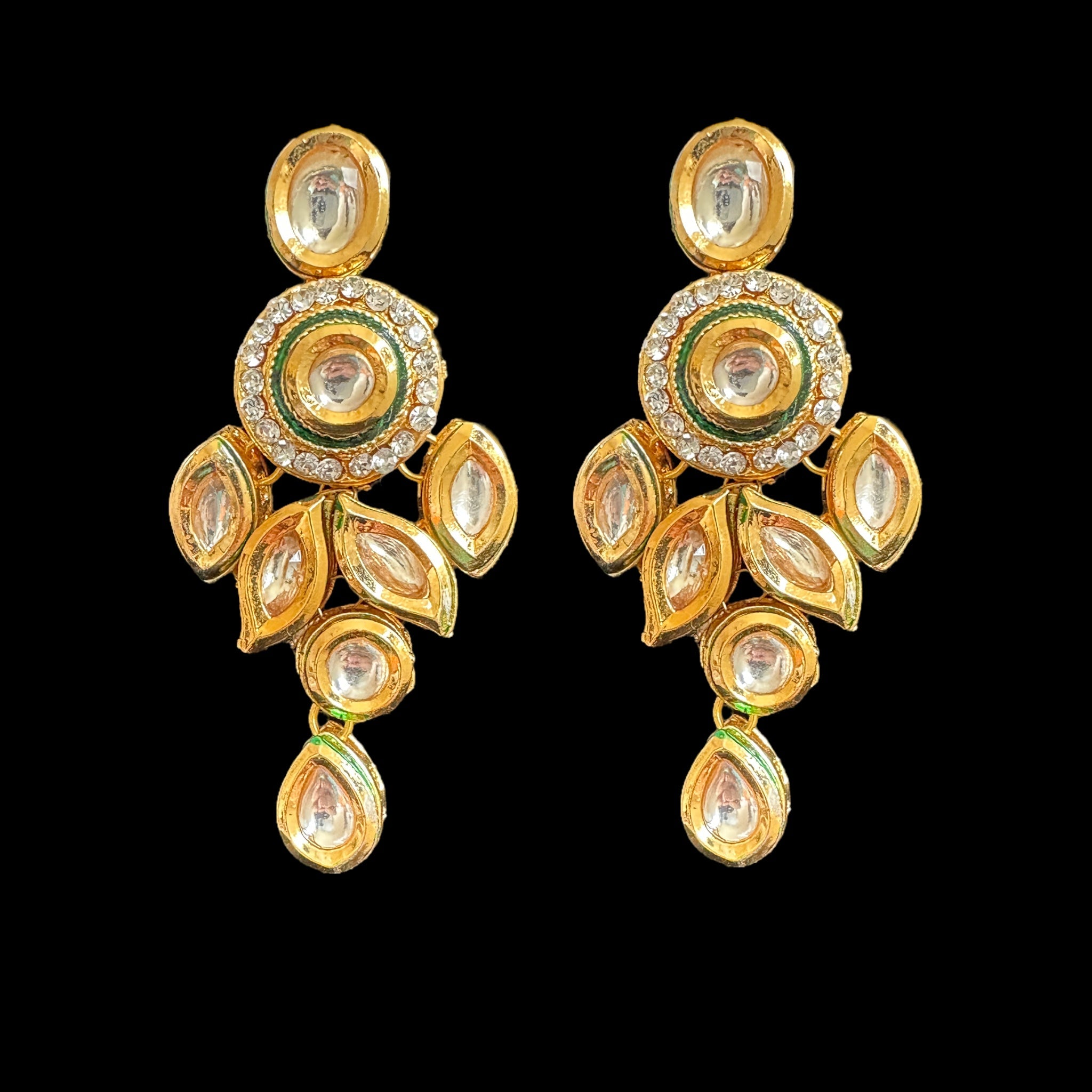 DER550 kundan earrings ( SHIPS IN 1 WEEK )