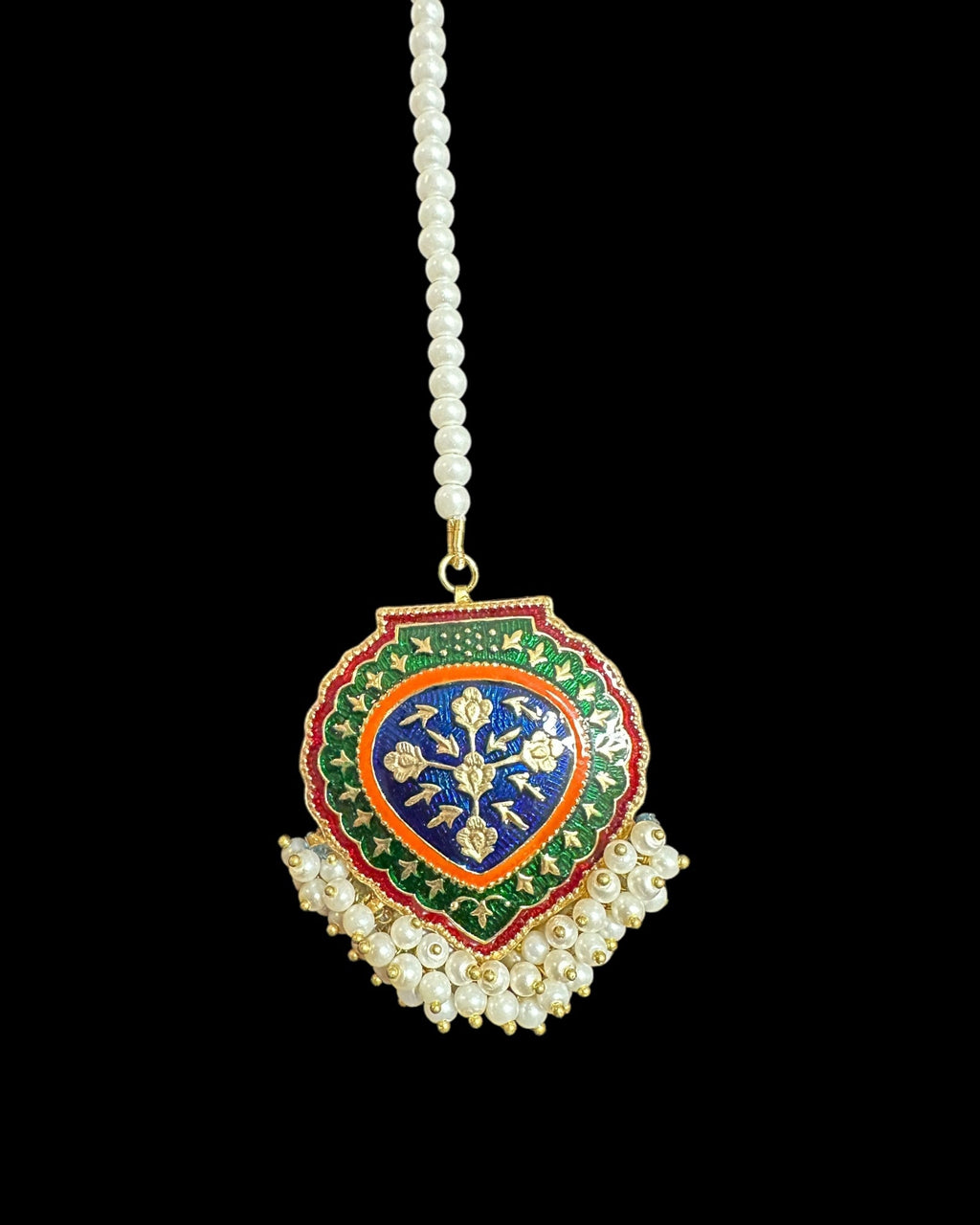 Ulfat meenakari earrings teeka set  (READY TO SHIP )